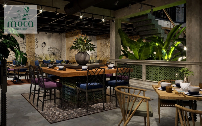 Elevated plant-based dining in a serene and sophisticated setting.