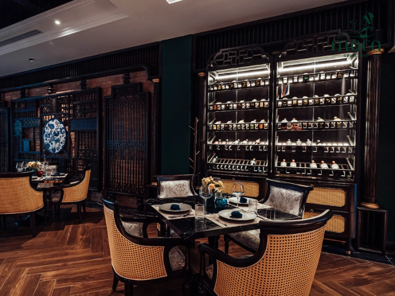 A carefully curated wine program paired with expert sommelier guidance elevates the dining experience at Moca Dining.