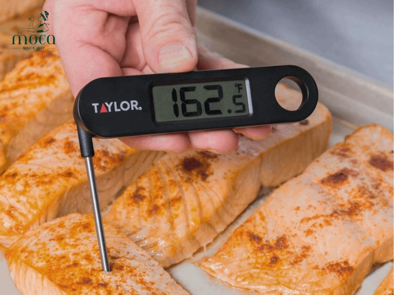 Perfectly cooked meat or fish is achieved through precise temperature control, ensuring tenderness and optimal texture.