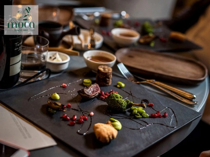 Fine dining plates are crafted to delight both the eyes and the palate.