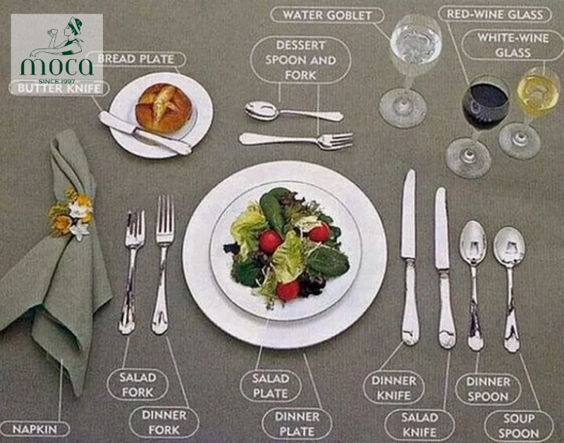 Every utensil tells a story — from the rounded knives inspired by history to glassware shaped to elevate each sip.