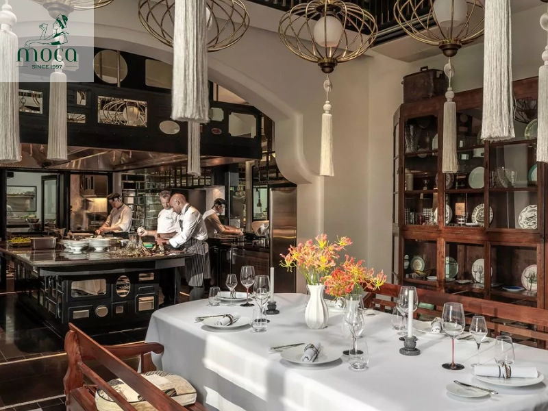 La Maison 1888 offers a refined dining experience with classic French cuisine, set against the stunning backdrop of Danang’s coastline.