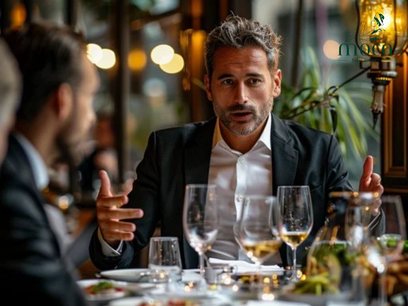 맞춤 양복과 가죽 구두 — 시간을 초월한 파인 다이닝 스타일입니다.