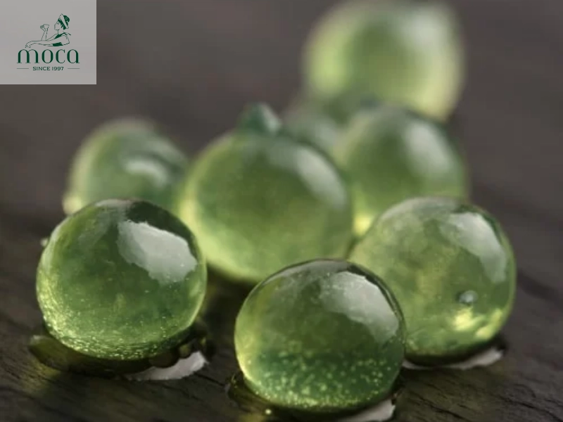 Molecular gastronomy meets elegance—liquid spheres that burst with flavor.
